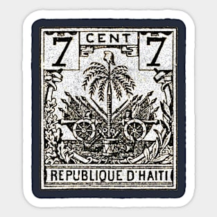 Faded-Style Vintage Republique D'Haiti Postage Stamp Sticker